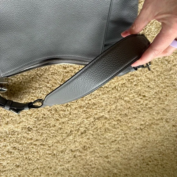 Coach Rori Gray Pebbled Leather Hobo Shoulder Bag - Picture 11 of 16